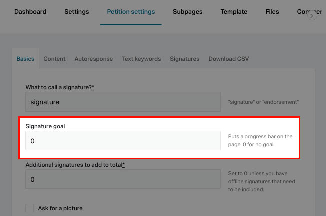 Signature Goal Signature Goal
