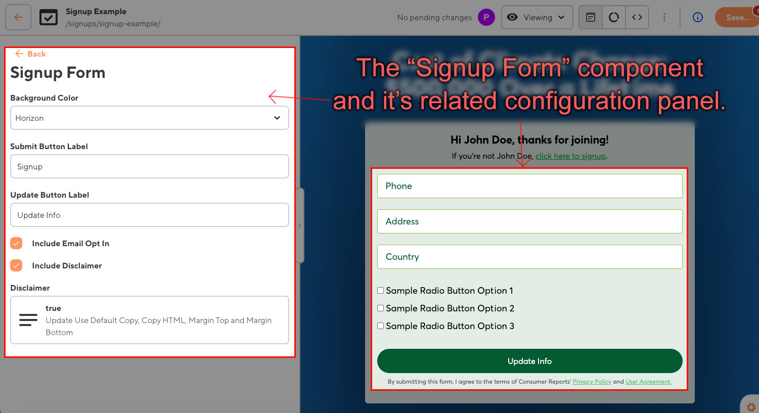 The Event Form Content Block